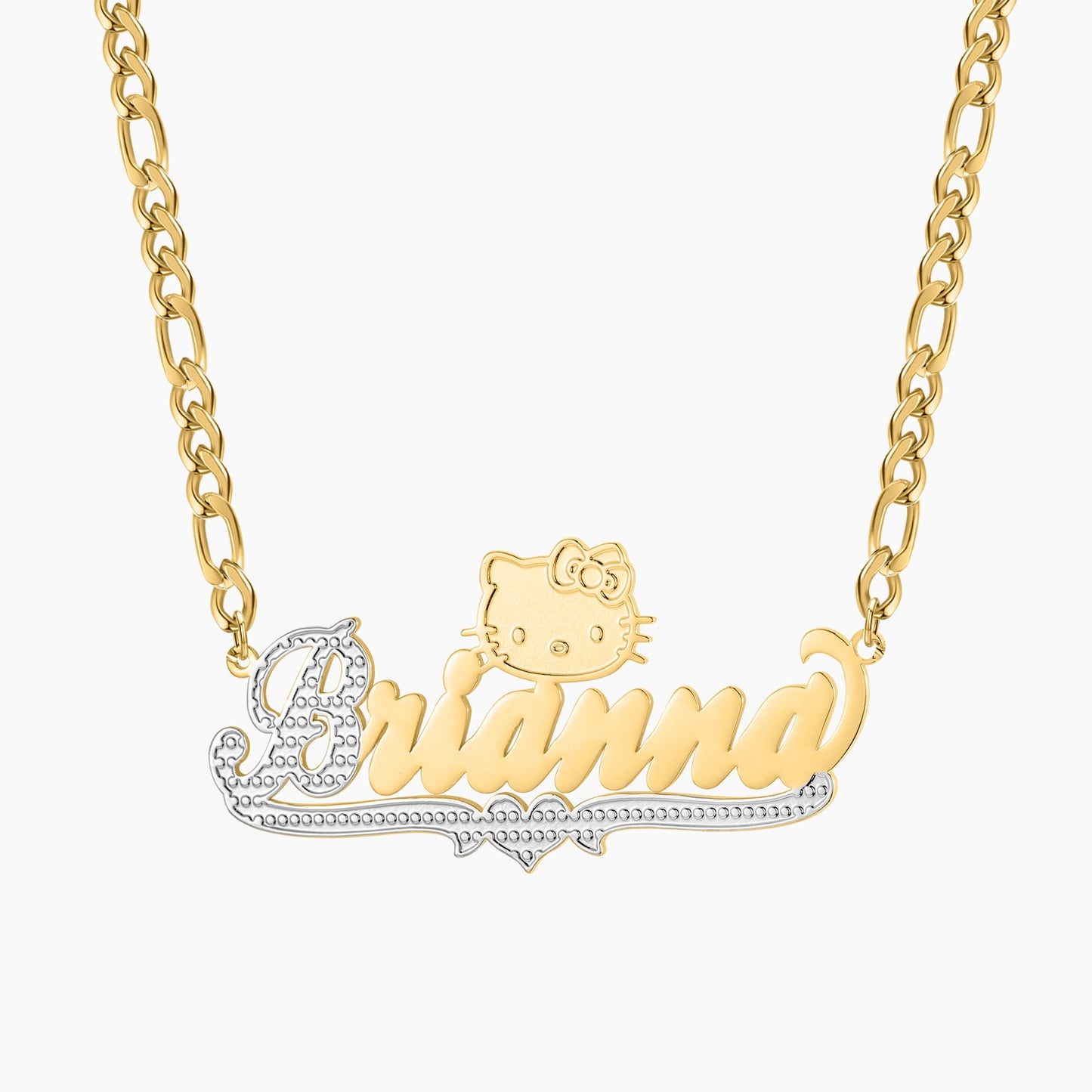 Custom Name Jewelry 18K Plated Two Tone Gold Pendant Personalized Double Plate Name Necklace Customized Stainless Steel Jewelry