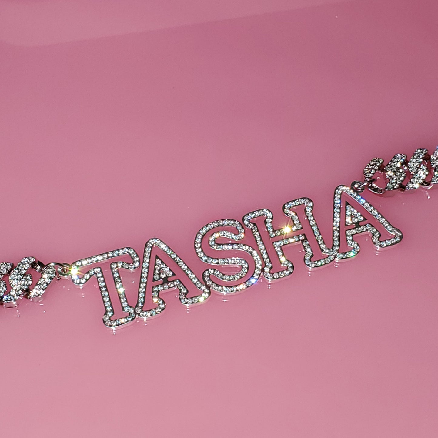 Custom Nameplate Necklace New GLACÈELAINE Arrival Bling Name Pendant with Cuban Chain Capital Letters Name Chain