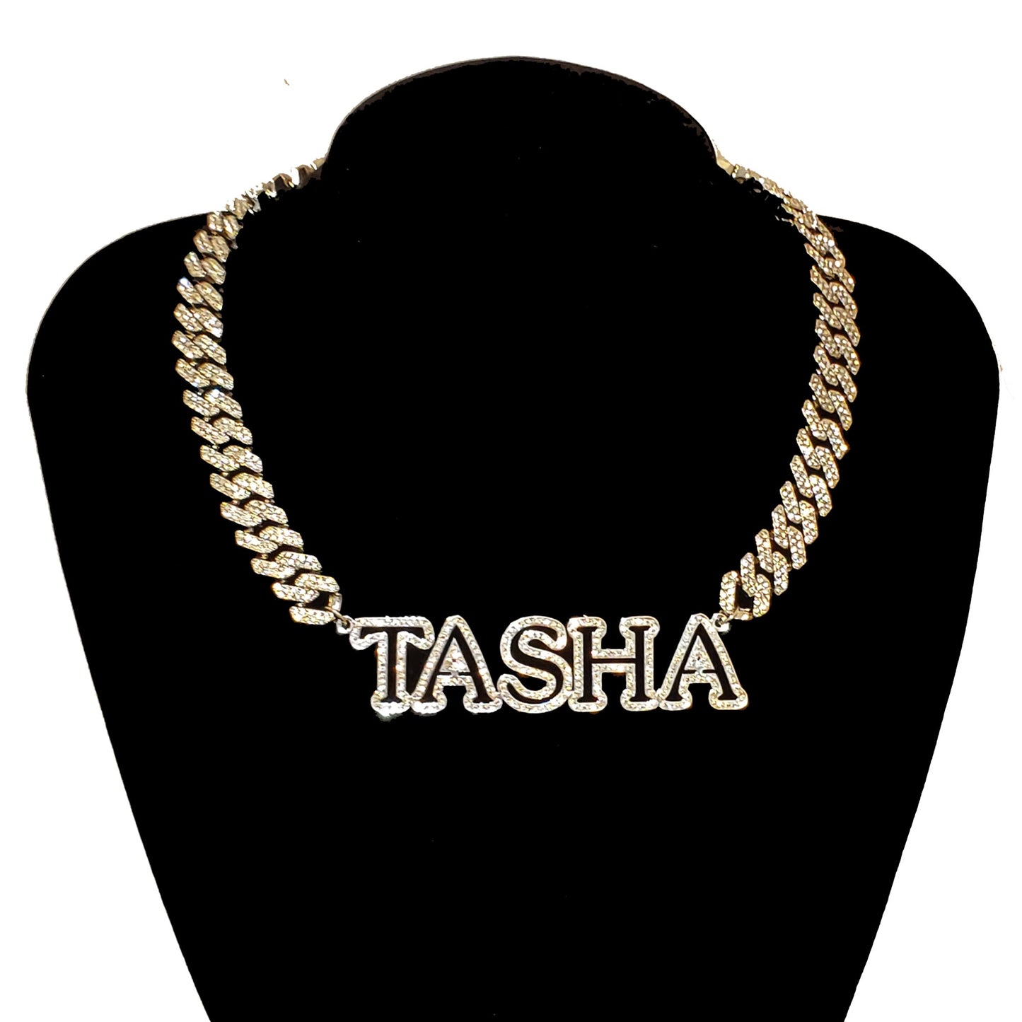 Custom Nameplate Necklace New GLACÈELAINE Arrival Bling Name Pendant with Cuban Chain Capital Letters Name Chain