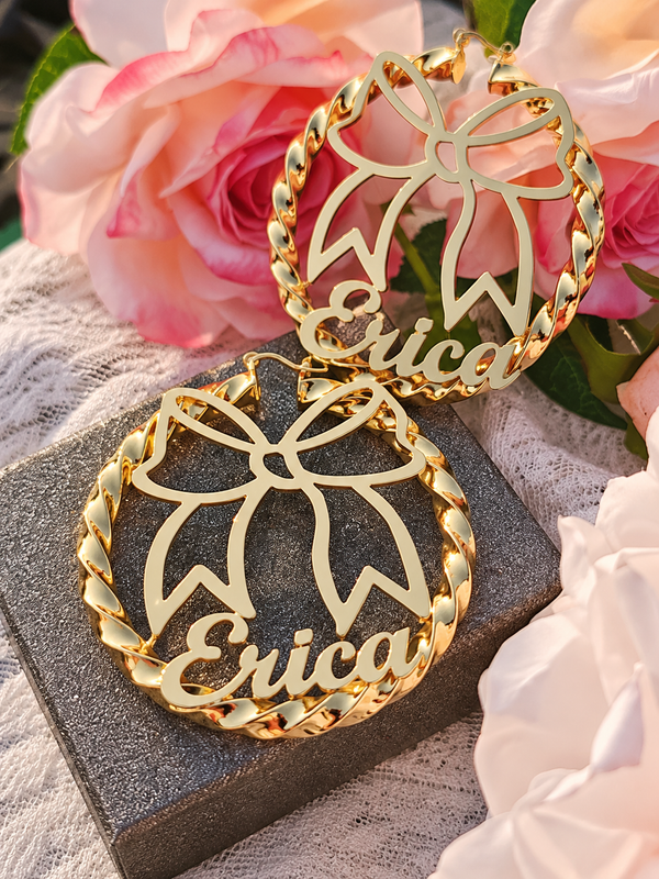 Customized Stainless Steel Jewelry Custom Pattern Name Earrings