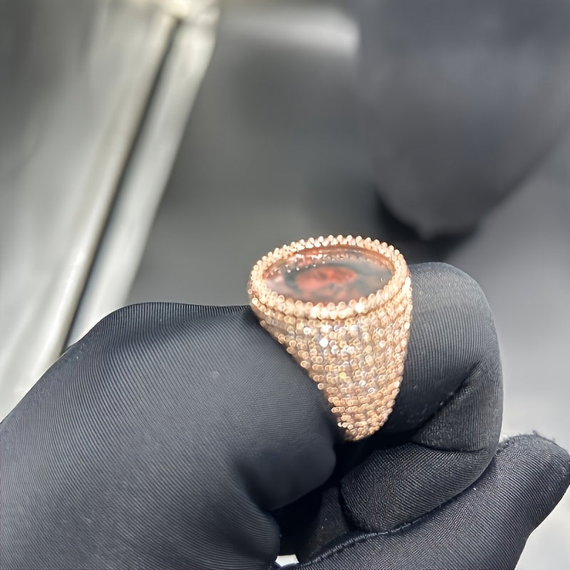 (Custom Product) Customized Round Photo Frame Ring with Brass