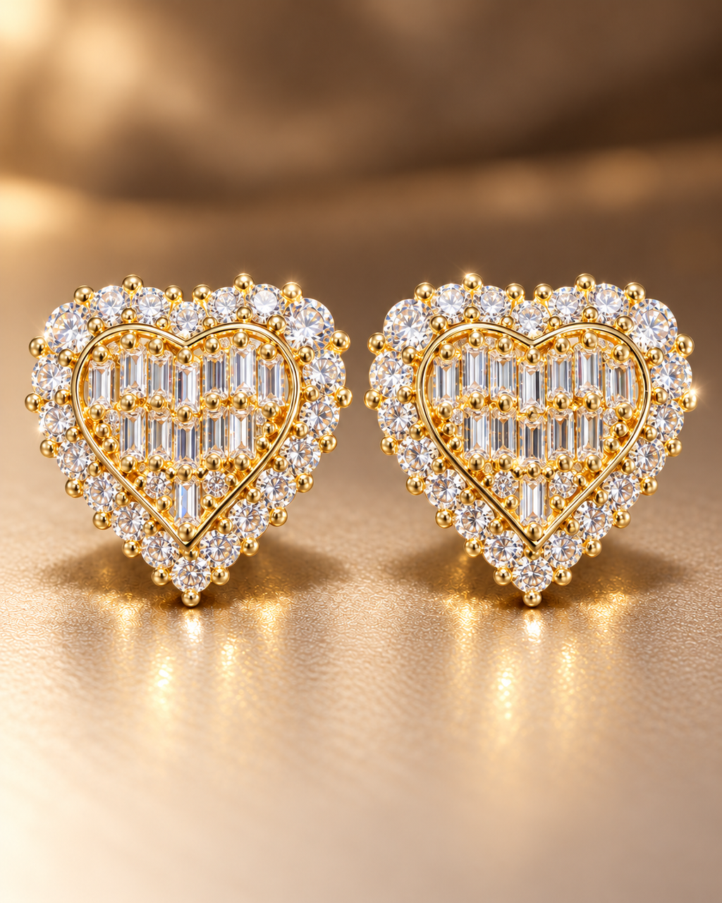 Heart stud earrings