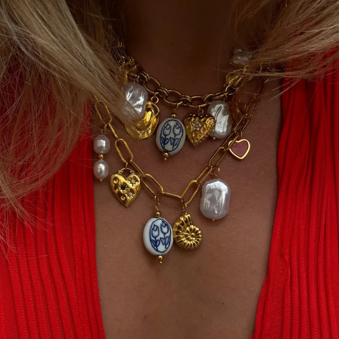 Uworld Creative 316l Stainless Steel Oil Drop Heart Charms Pendant Necklace Personalized Jewelry Attractive Women Accessory