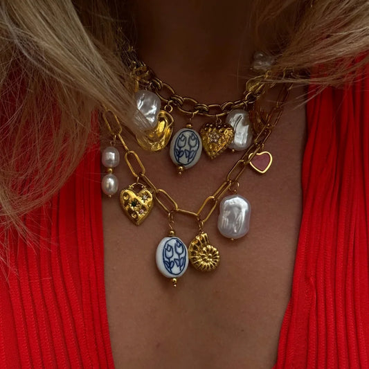 Uworld Creative 316l Stainless Steel Oil Drop Heart Charms Pendant Necklace Personalized Jewelry Attractive Women Accessory