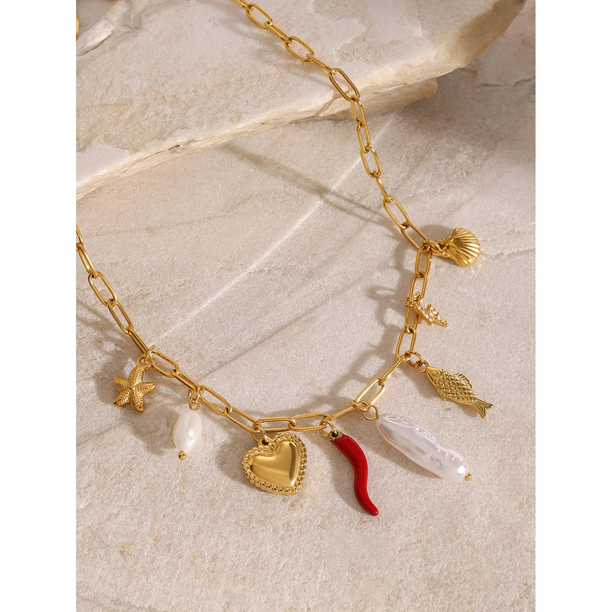 Uworld Creative 316l Stainless Steel Oil Drop Heart Charms Pendant Necklace Personalized Jewelry Attractive Women Accessory