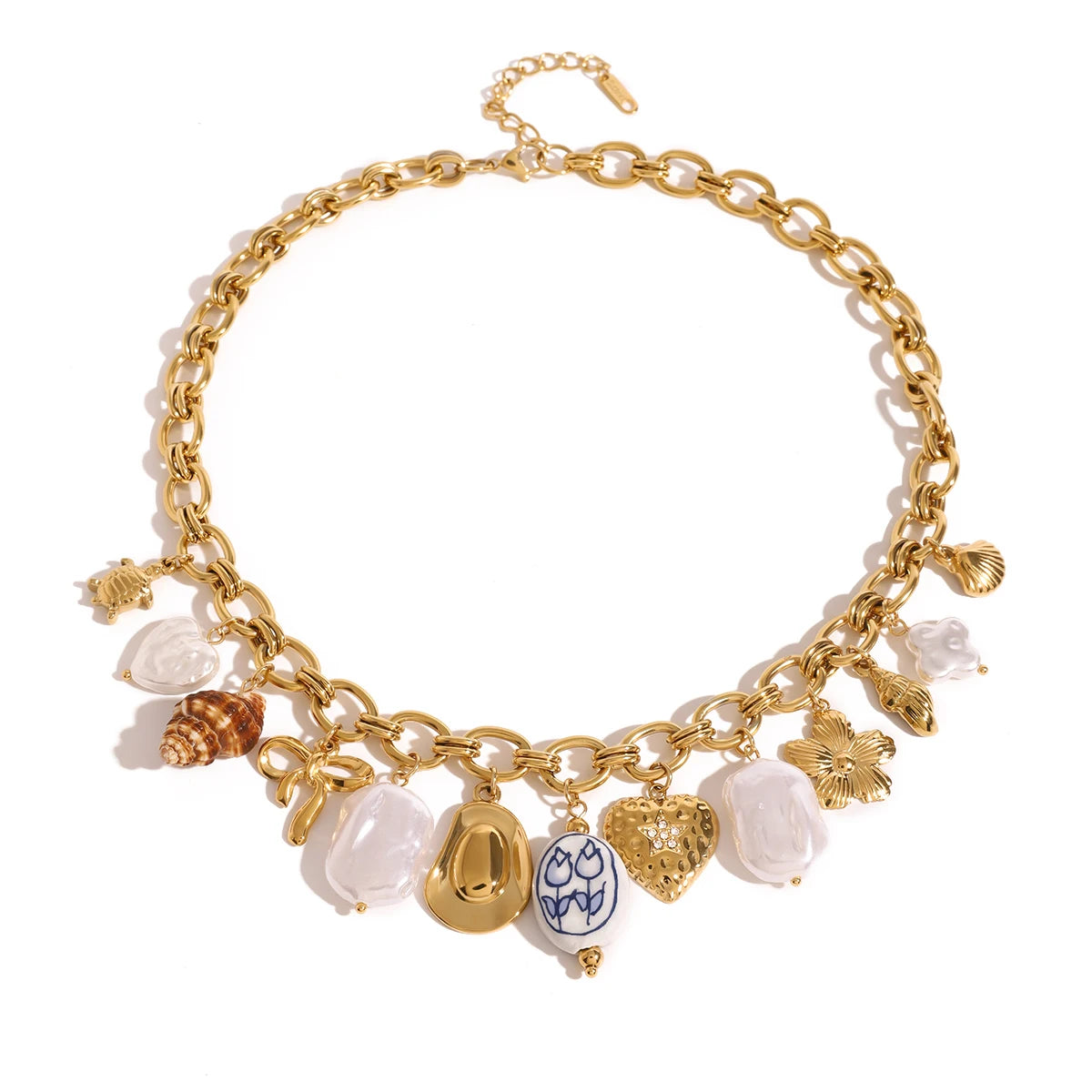 Uworld Creative 316l Stainless Steel Oil Drop Heart Charms Pendant Necklace Personalized Jewelry Attractive Women Accessory