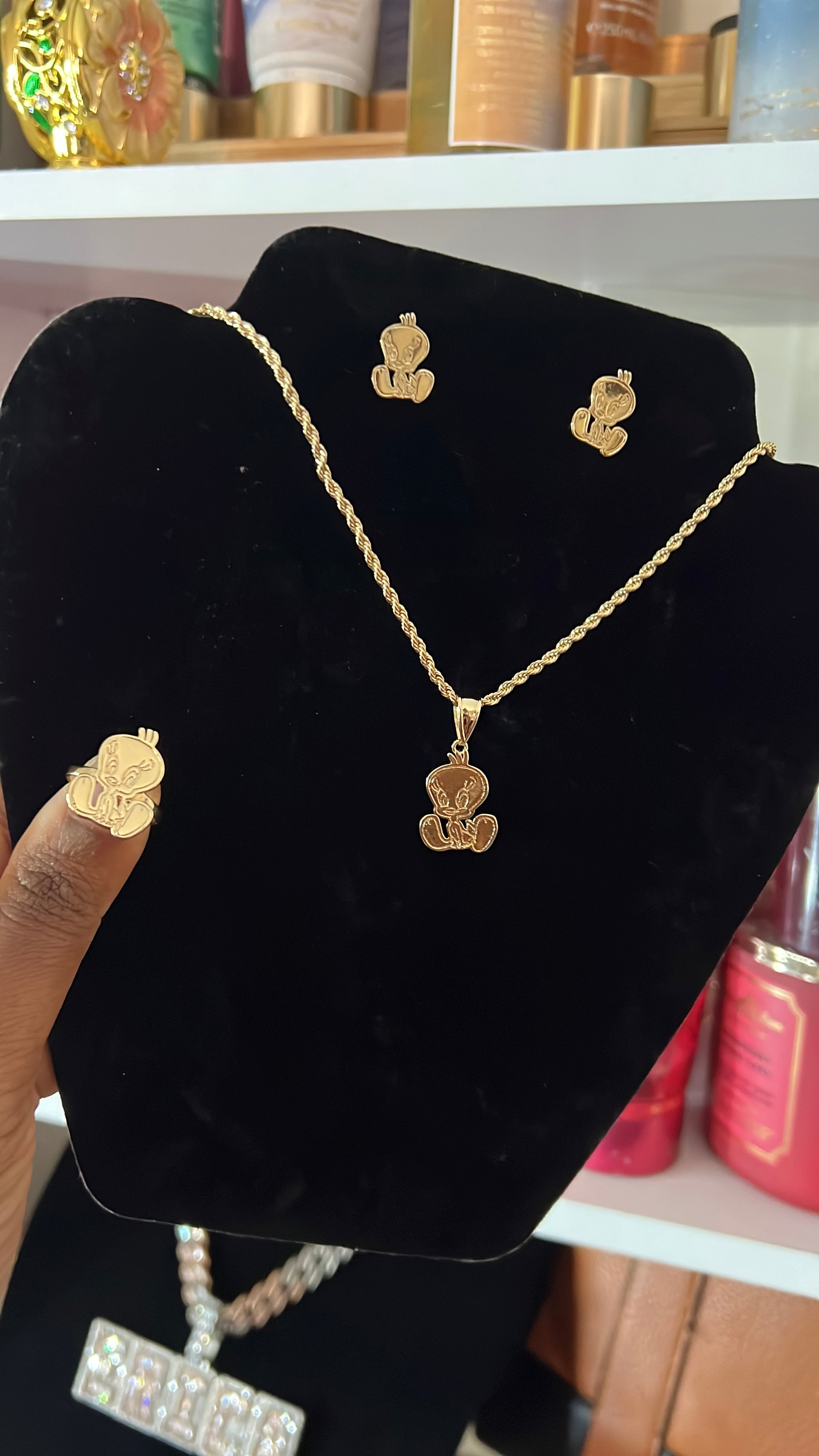 TweetyBird 18k Gold plated jewelry set