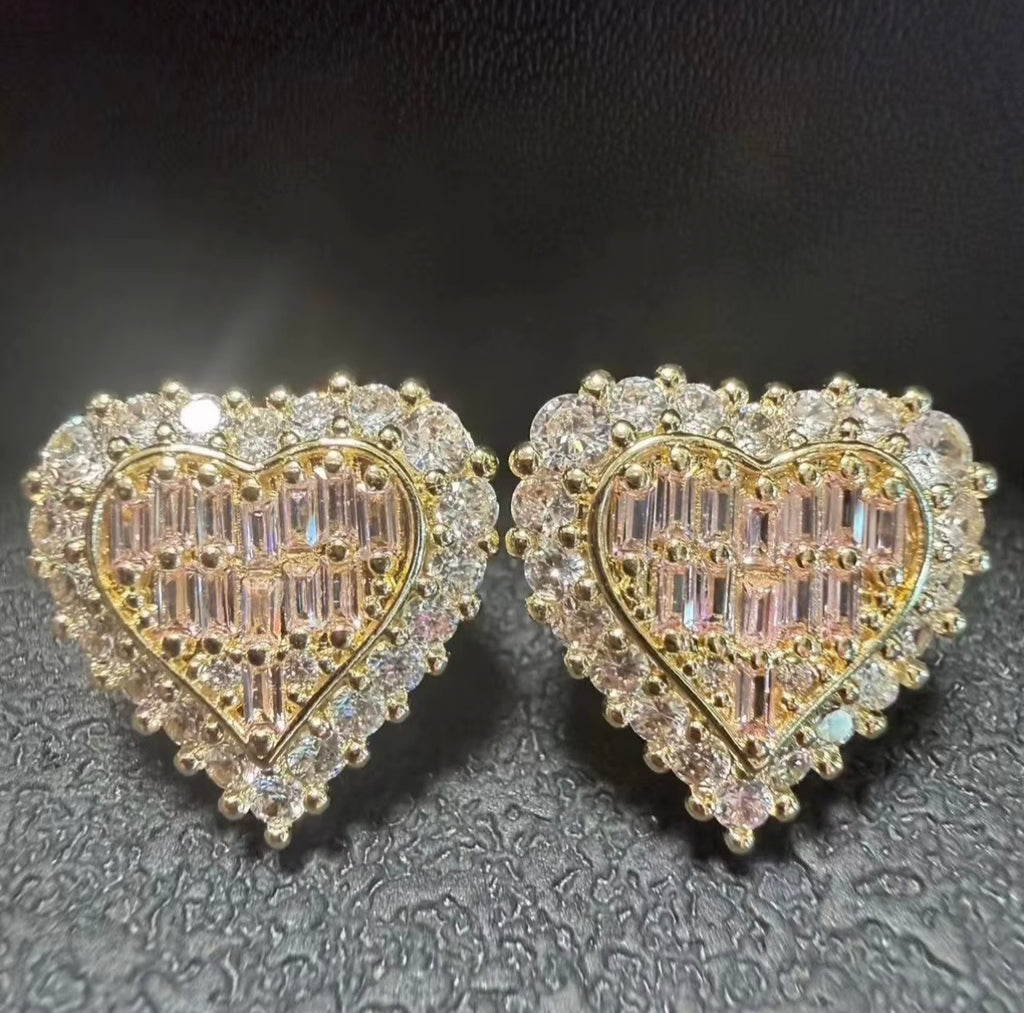 Heart stud earrings