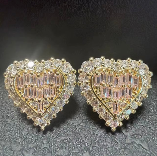 Heart stud earrings
