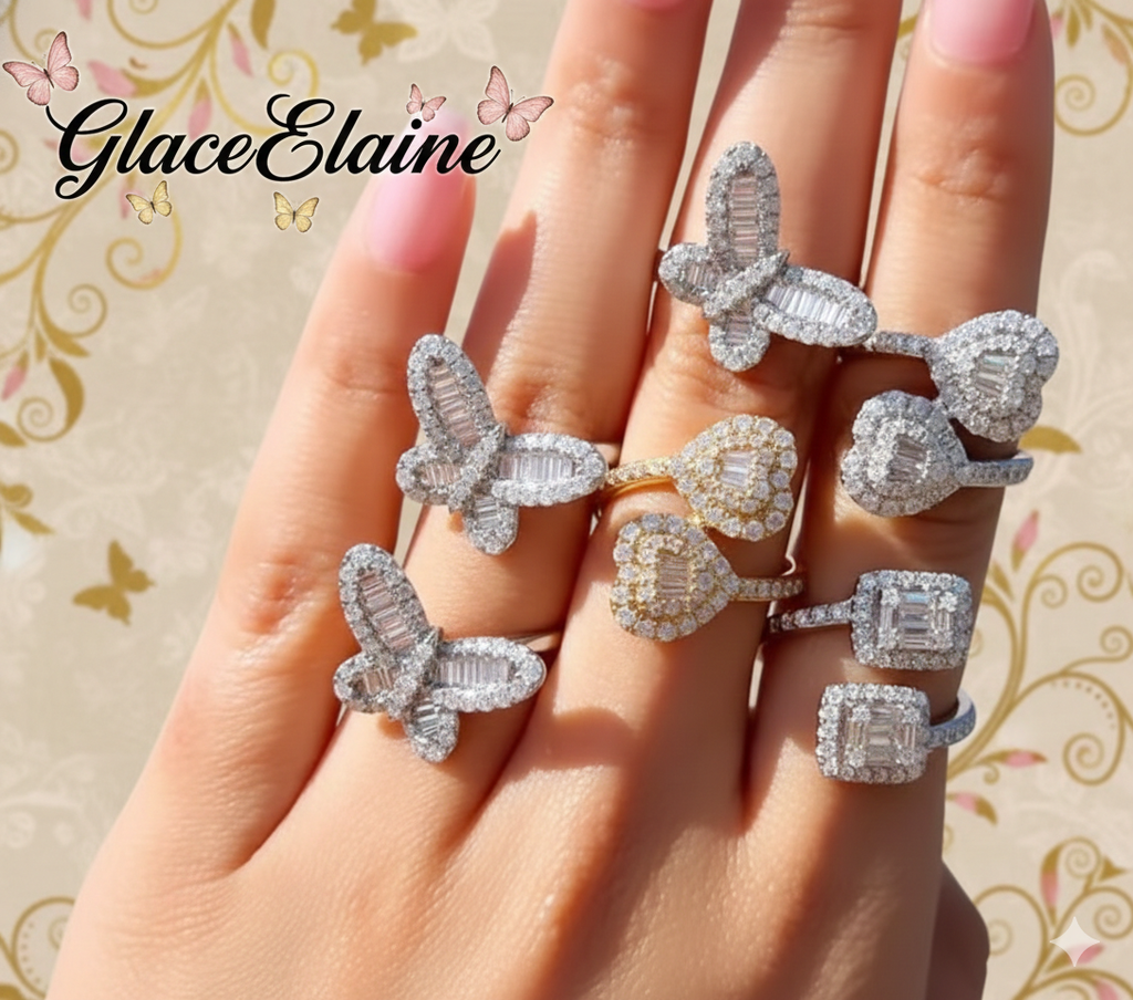 Heart Ring + butterfly ring