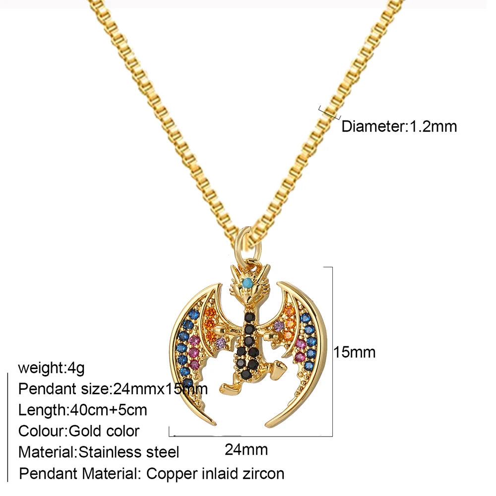 Bohemian Necklace For Women Enamel Fruit Gold Color Cherry Butterfly Pendant For Summer Beach High Quality Jewelry