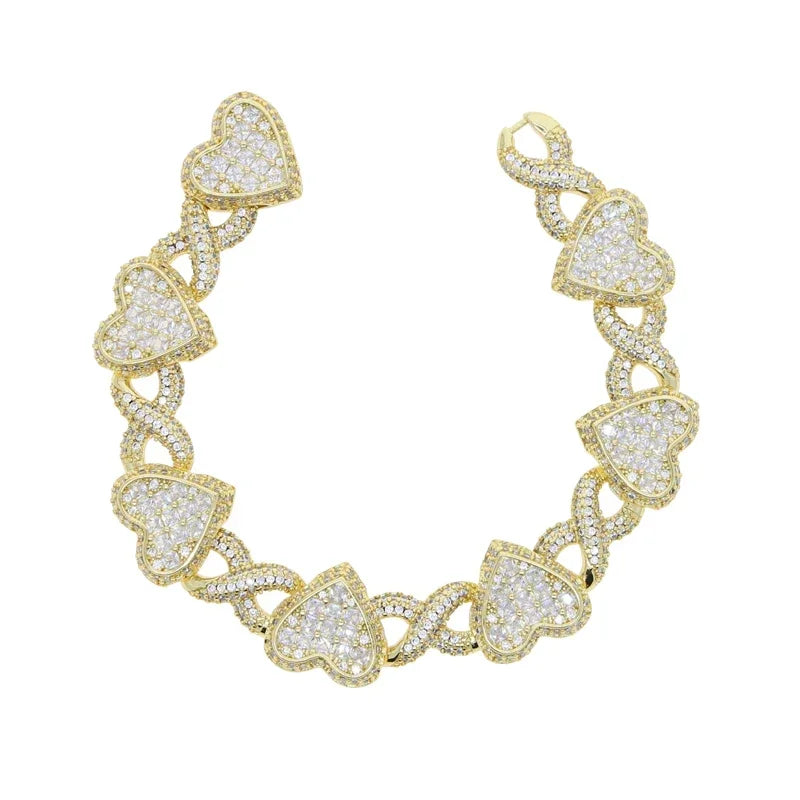 Cuban Chain Necklace Heart Pendant