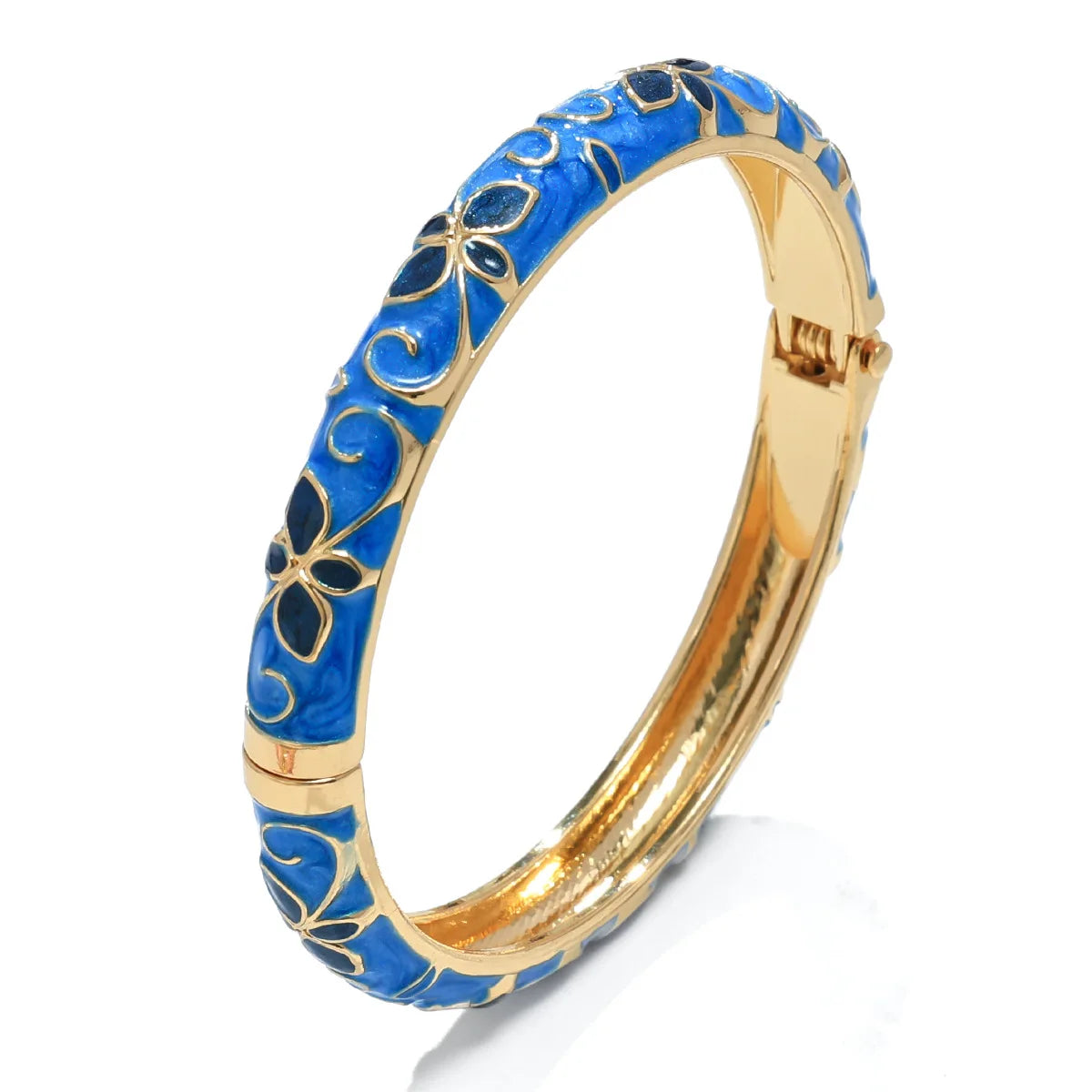 New Enamel Floral Bangle Bracelets Women's Colorful Dripping Oil Open Design Vintage Style Bracelets Daily Wear Jewelry Gifting