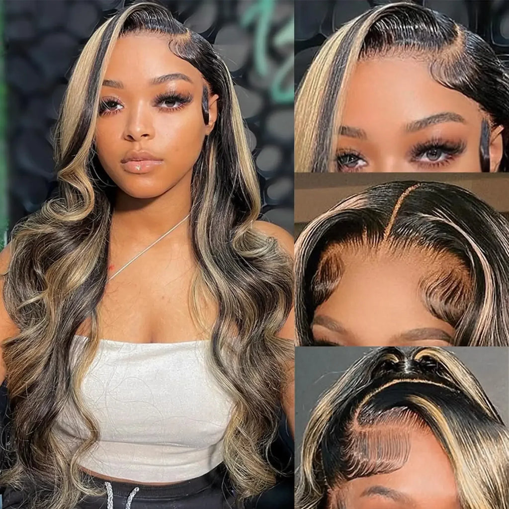 13x6 Balayage Highlight Ombre Body Wave Lace Front Wig
