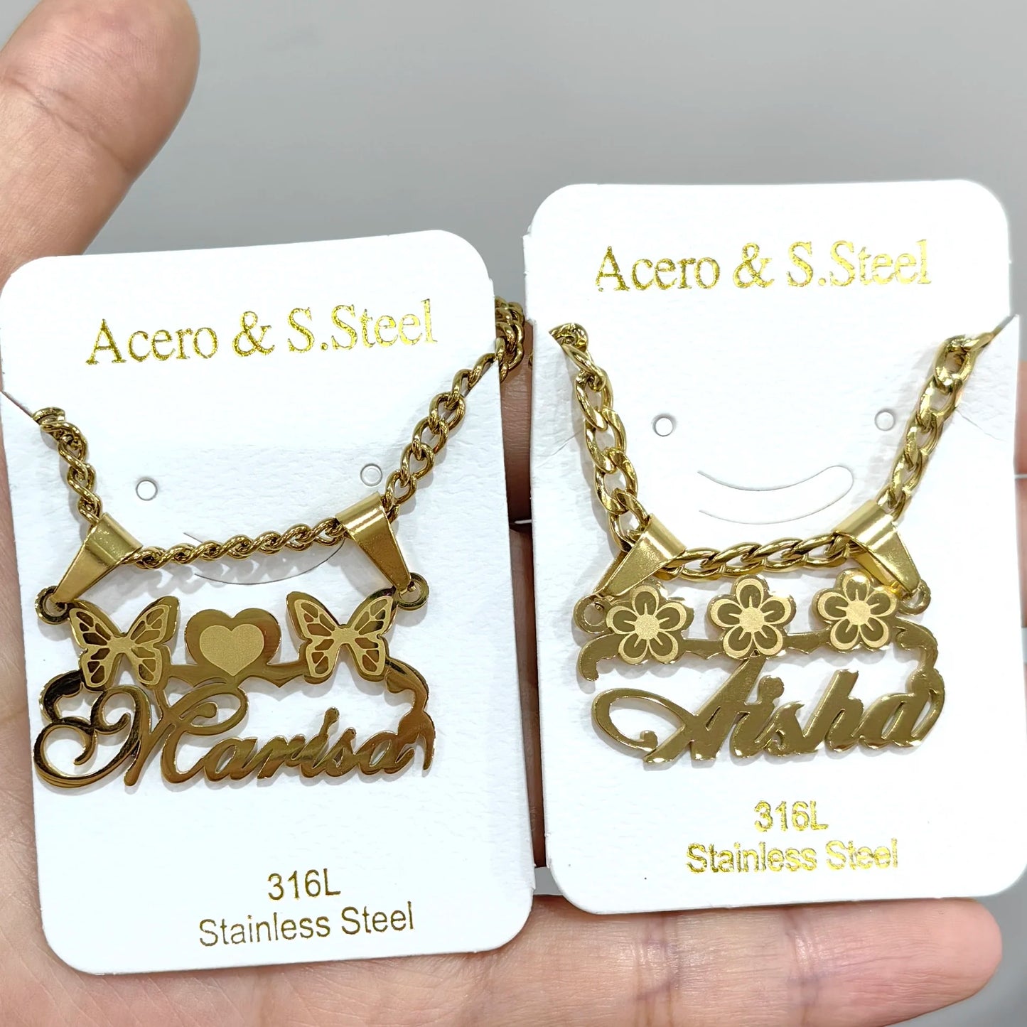 Personalized Custom Name Necklace for Women Stainless Steel Engrave Nameplate Butterfly Choker Link Chain Jewelry Gifts