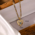 Mafisar Non-Fading Gold Color 316L Stainless Steel Party Jewelry Shiny AAA CZ Zircon Heart Pendants Necklaces For Women
