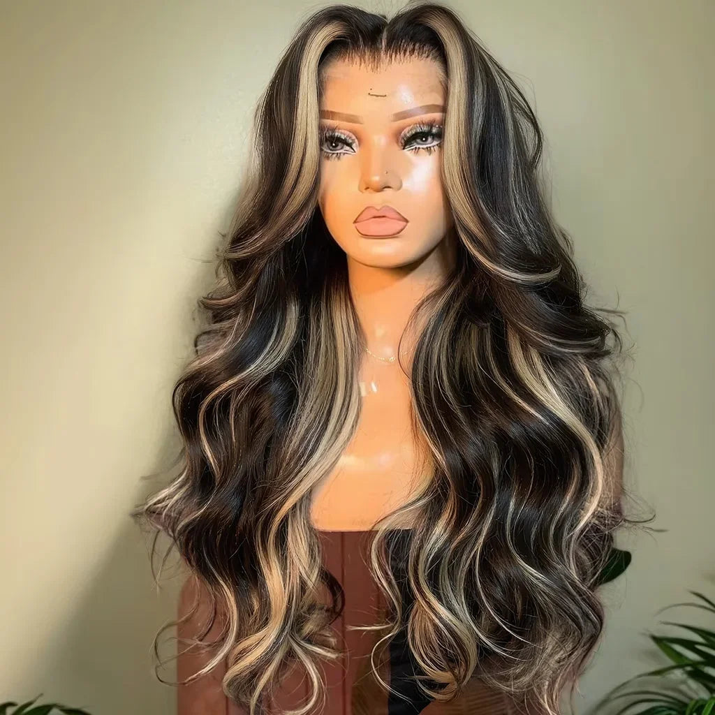 13x6 Balayage Highlight Ombre Body Wave Lace Front Wig