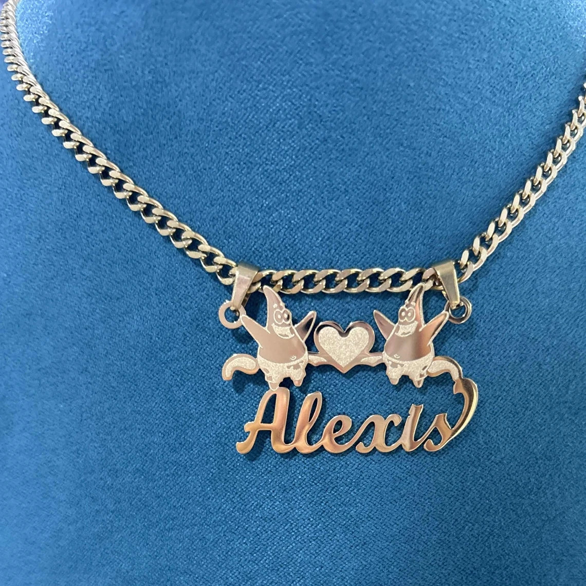 Custom TBird  Name Pendant Gold Nameplate Necklace