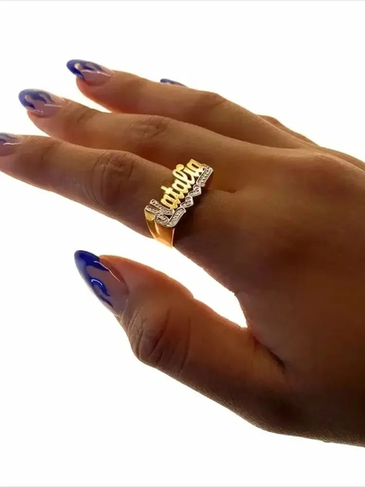 Personalized Name Customized Ring Men's and Women's Gold Ring