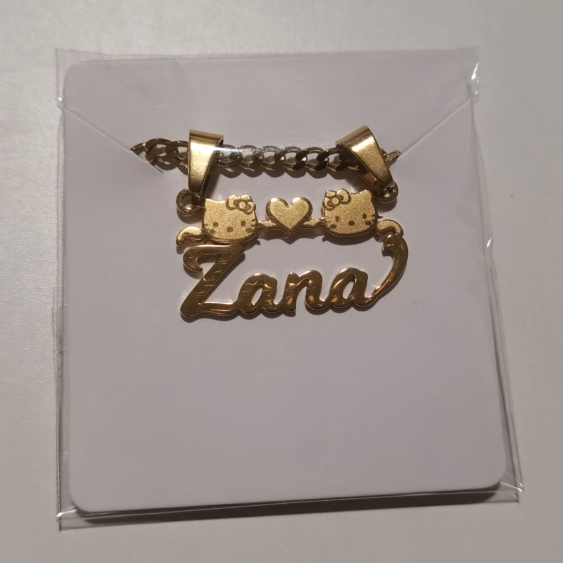 Custom TBird  Name Pendant Gold Nameplate Necklace