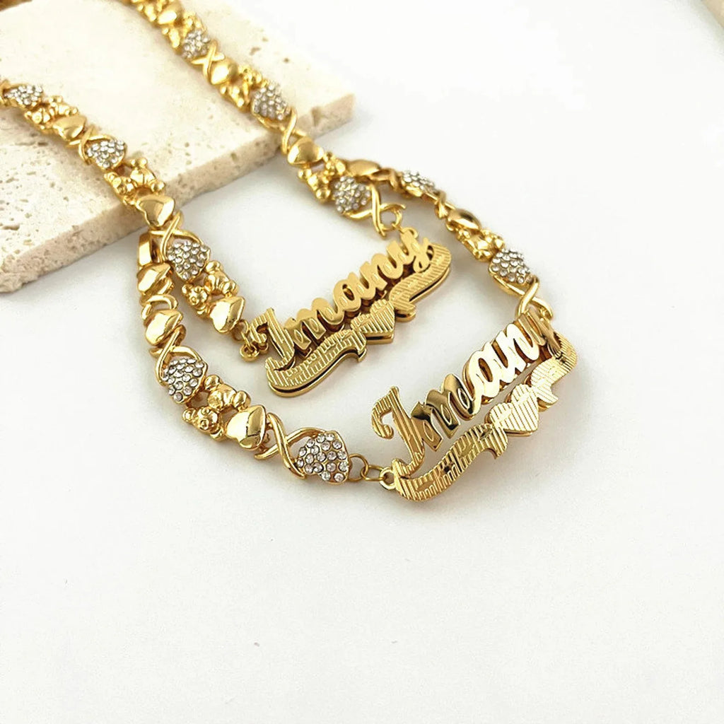 Custom Teddy Bear Chain Name Necklace