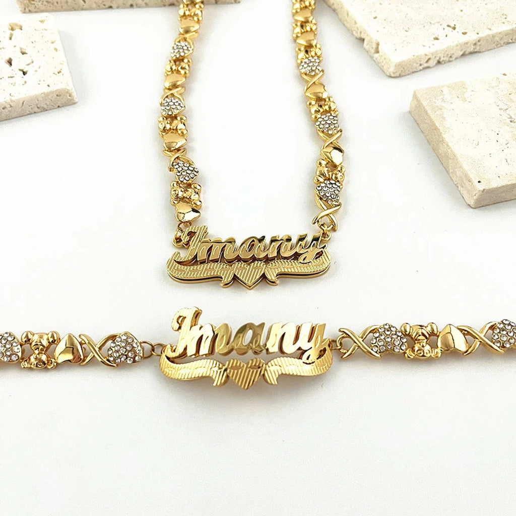 Custom Teddy Bear Chain Name Necklace