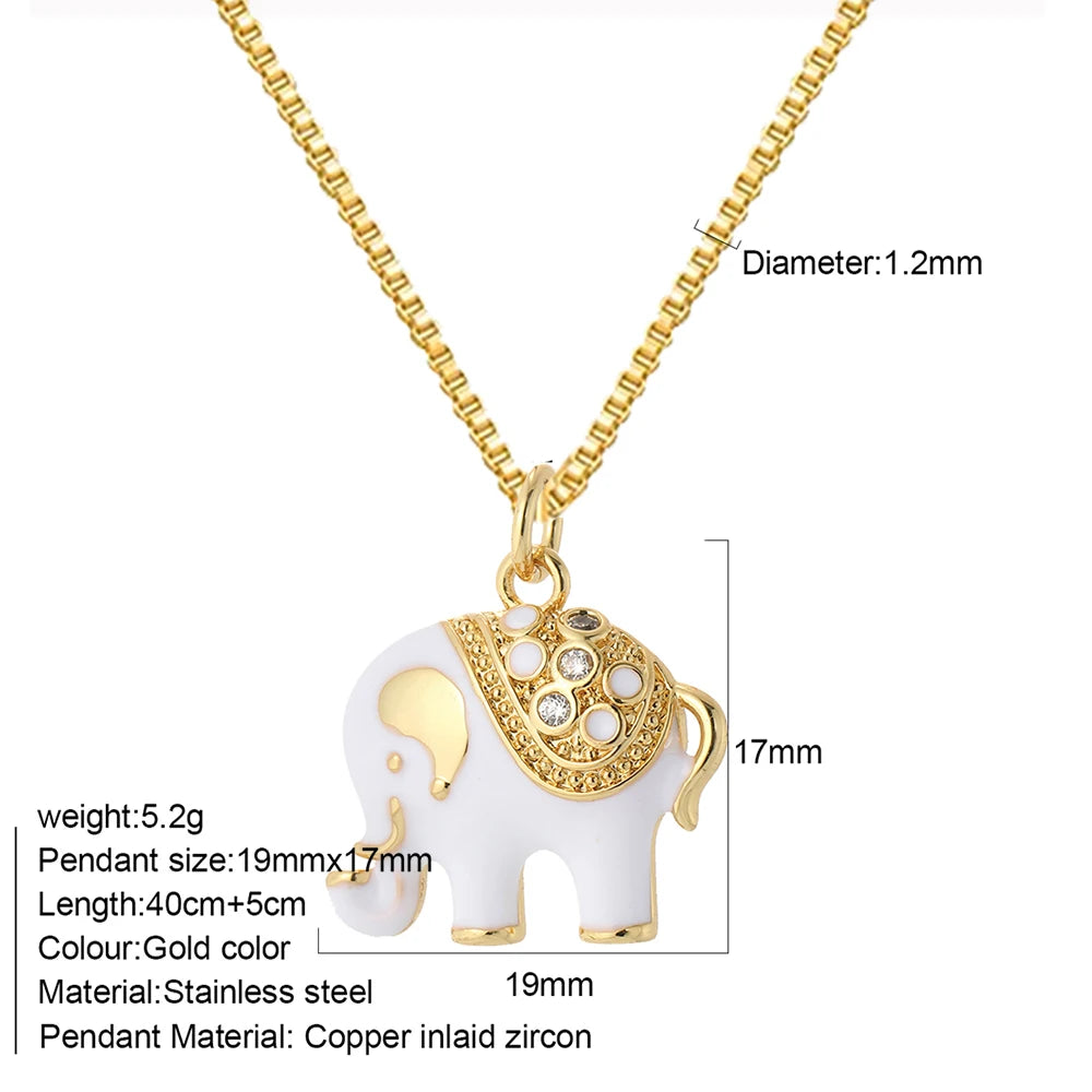 Bohemian Necklace For Women Enamel Fruit Gold Color Cherry Butterfly Pendant For Summer Beach High Quality Jewelry