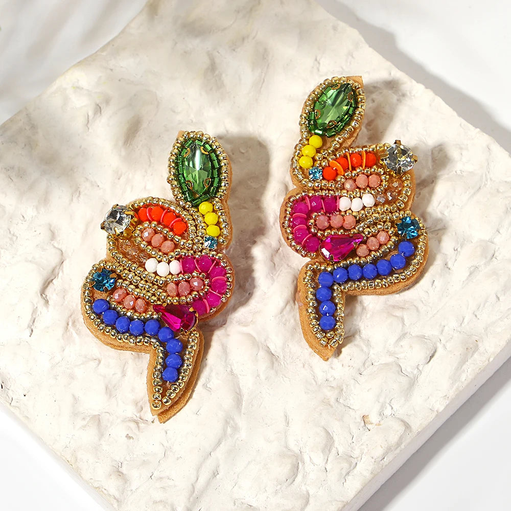 AENSOA Bohemian Starfish Lobster Conch Seed Bead Drop Earrings for Women Handmade Ocean Animal Earrings Summer Beach Jewelry