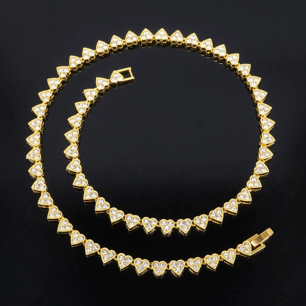 Crystal Tennis Chain Choker,For Men And Women