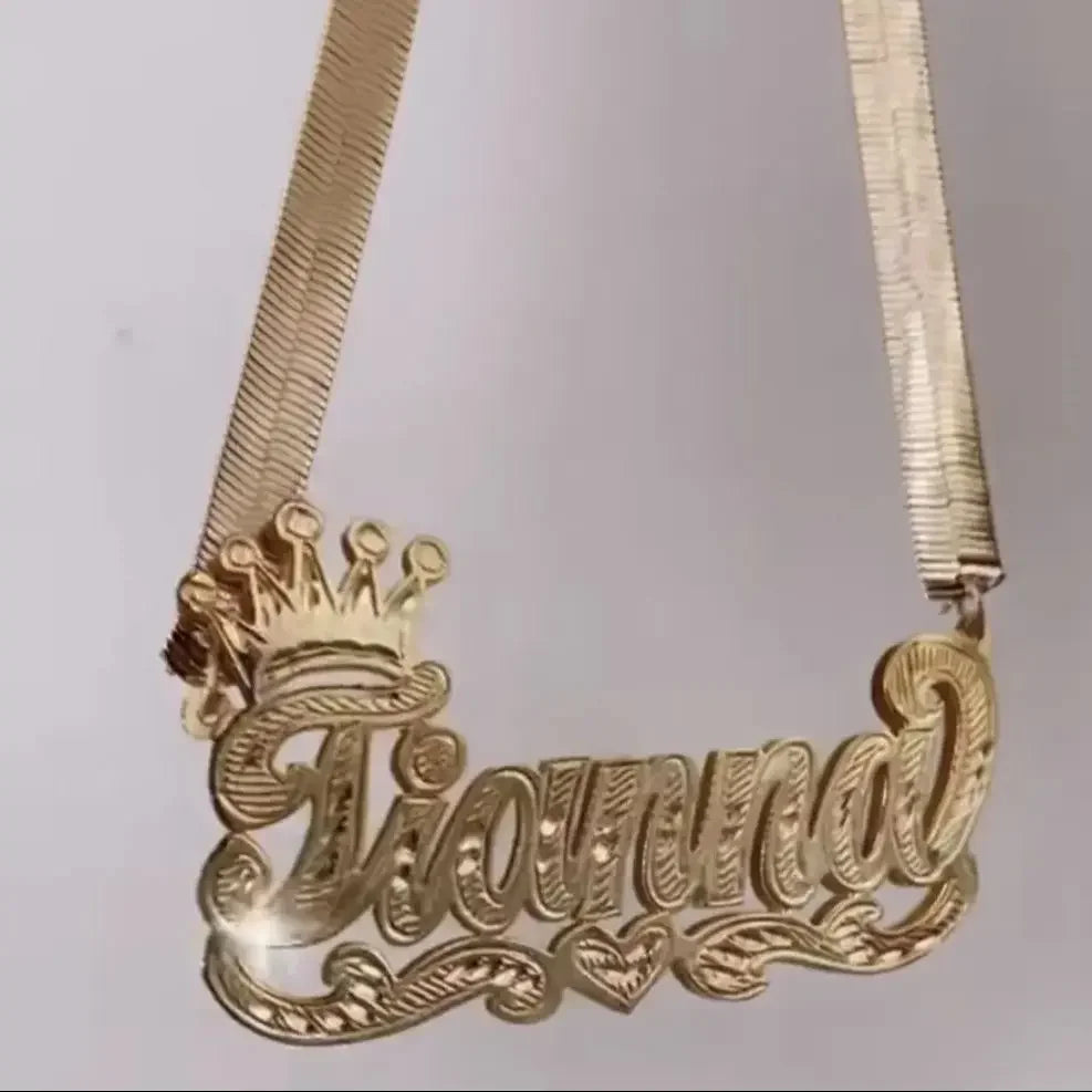 2025 Customized Name 3D Nameplate Necklace Personalized Letter Double layer Nameplate Jewelry Mother's Day Jewelry Gifts