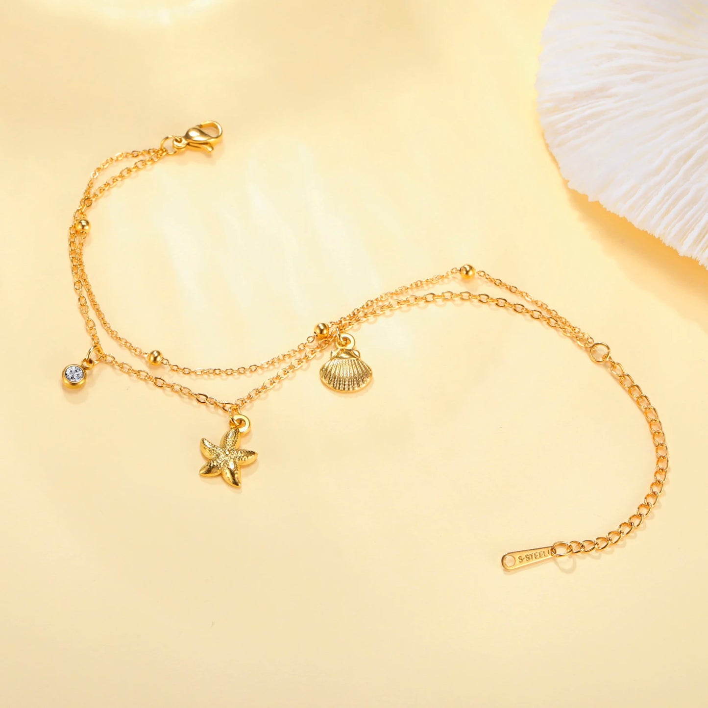 Cazador Starfish Seashell Charms Women's Bracelet Stainless Steel Summer Beach Jewelry Hand Bracelet Gift Trend 2025 Wholesale