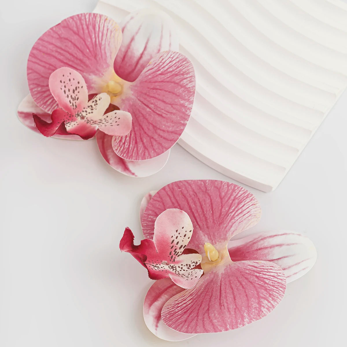Salircon Exaggerated Big Flower Earrings for Women Trend Pink Butterfly Orchid Drop Earrings Ladies Party Dinner Jewelry