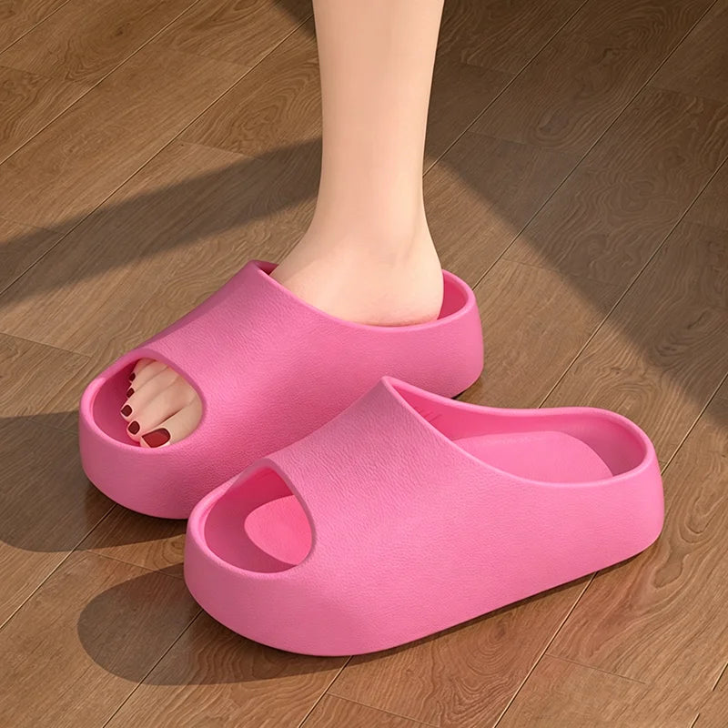 Fashion Women Slippers Summer Soft Thick Platform EVA Home Bathroom Shower Shoes Non-slip Indoor Outdoor Open Toe Beach Sandals