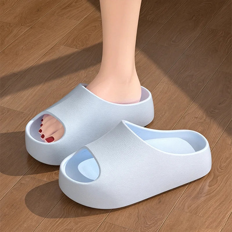 Fashion Women Slippers Summer Soft Thick Platform EVA Home Bathroom Shower Shoes Non-slip Indoor Outdoor Open Toe Beach Sandals