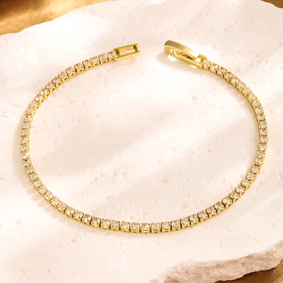 3/1pc gold Heart Bracelet Set Luxurious Sparkling Unisex Stackable Jewelry