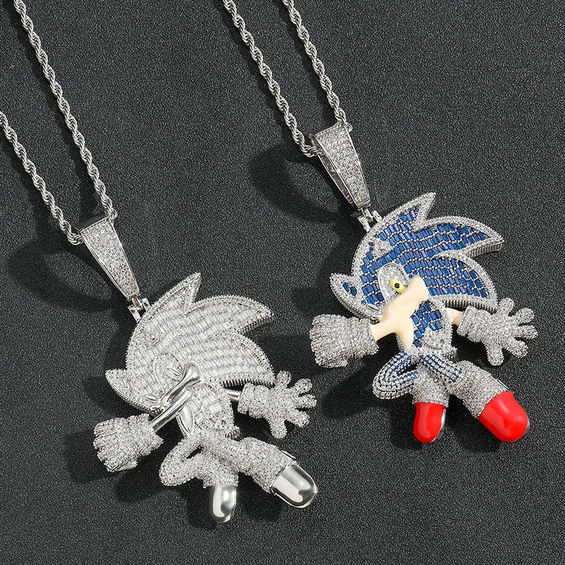 Cartoon Character Pendant Necklace sonic