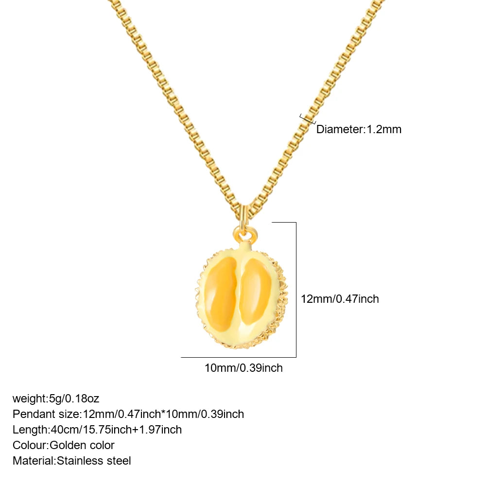 Bohemian Necklace For Women Enamel Fruit Gold Color Cherry Butterfly Pendant For Summer Beach High Quality Jewelry