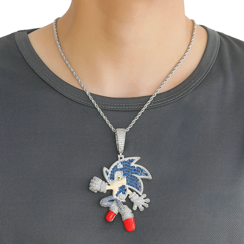 Cartoon Character Pendant Necklace sonic