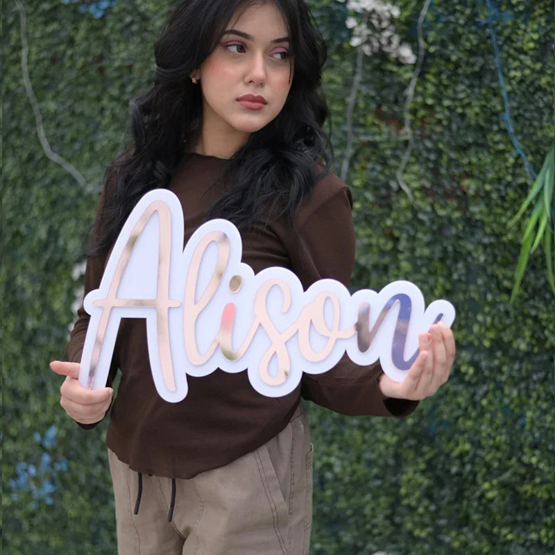 Custom 3D Acrylic mirror Baby Name Sign Room Decoration Personalized Nursery Decor Wedding Party Plaque Baby Shower BirthdayGift