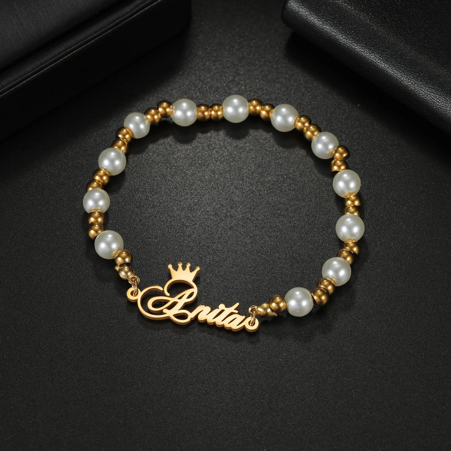 Custom Name Bracelets for Kids Baby Women Stainless Steel Personalized Flower Bead Chain Children Bracelet Birthday Jewelry Gift