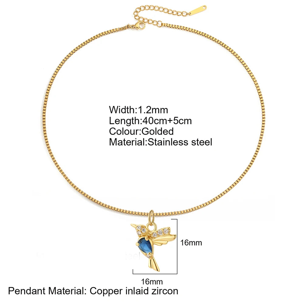 Bohemian Necklace For Women Enamel Fruit Gold Color Cherry Butterfly Pendant For Summer Beach High Quality Jewelry