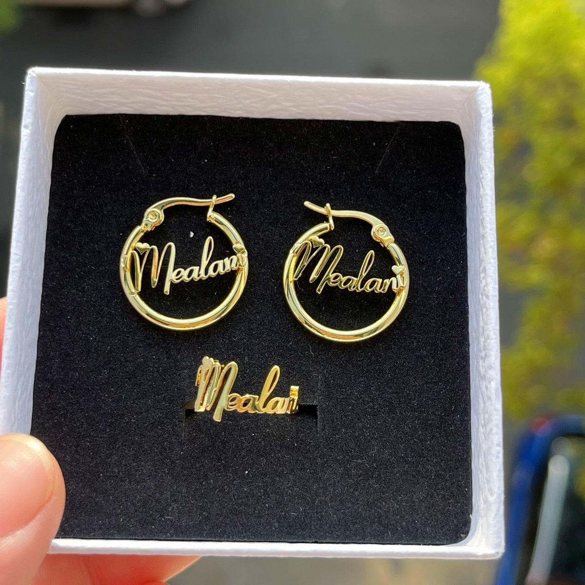 kids mini Custom Name Jewelry Set Stainless Steel Nameplate Bracelet 18K Gold Customized with your name