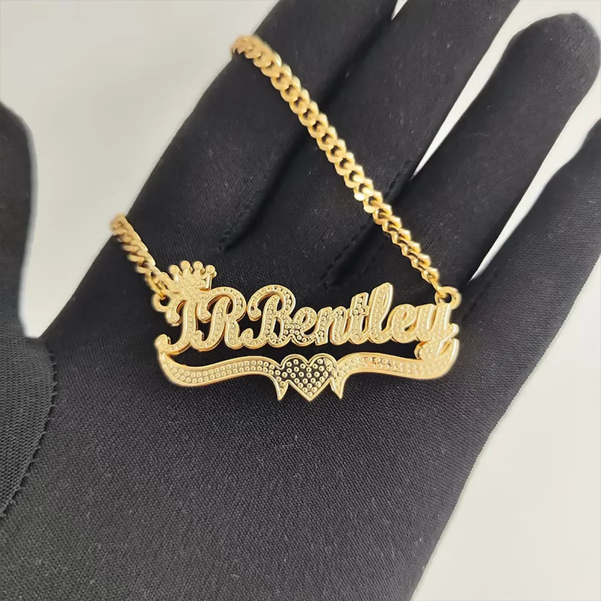 2025 Customized Name 3D Nameplate Necklace Personalized Letter Double layer Nameplate Jewelry Mother's Day Jewelry Gifts