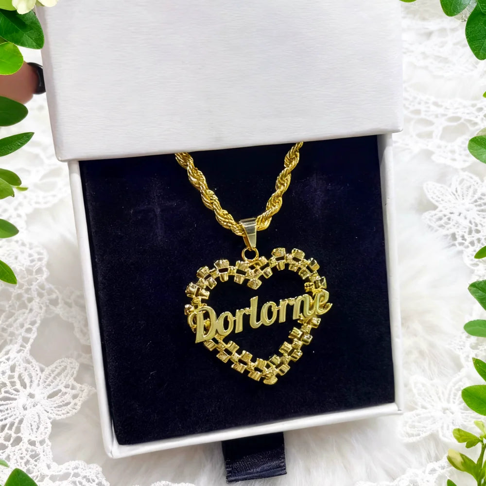 Custom heart Name  Necklace