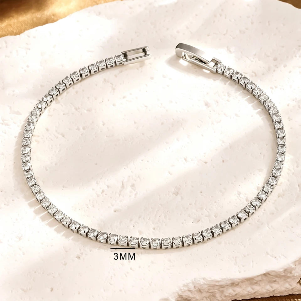 3/1pc gold Heart Bracelet Set Luxurious Sparkling Unisex Stackable Jewelry