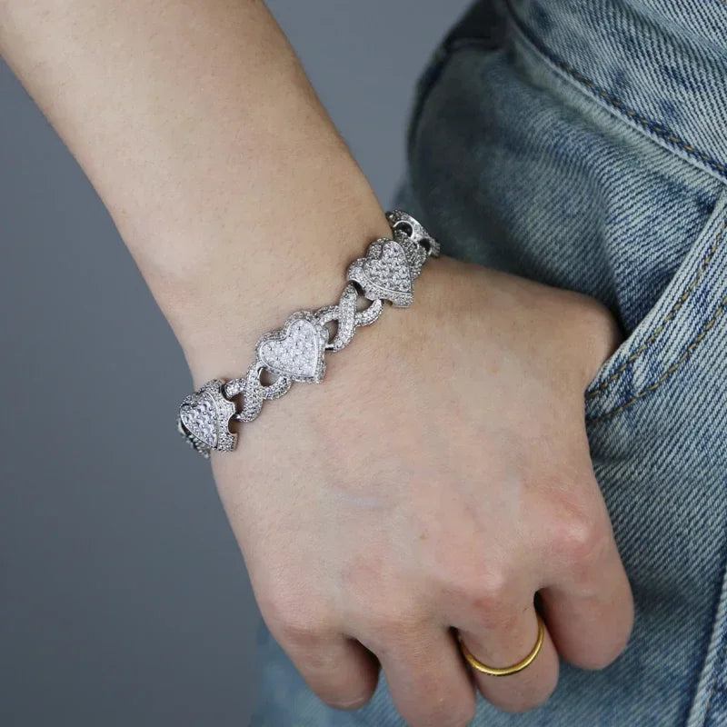 Cuban Chain Necklace Heart Pendant