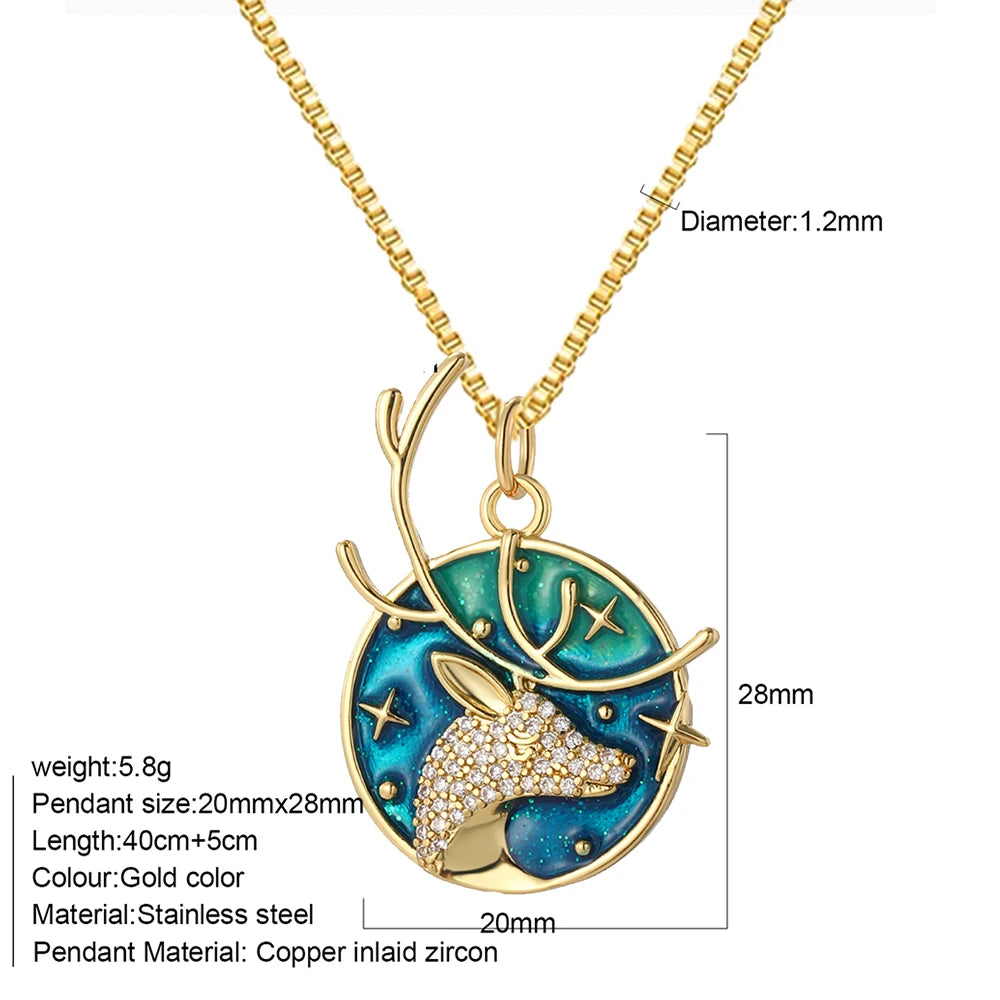 Bohemian Necklace For Women Enamel Fruit Gold Color Cherry Butterfly Pendant For Summer Beach High Quality Jewelry