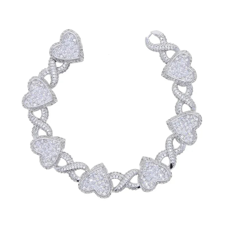 Cuban Chain Necklace Heart Pendant