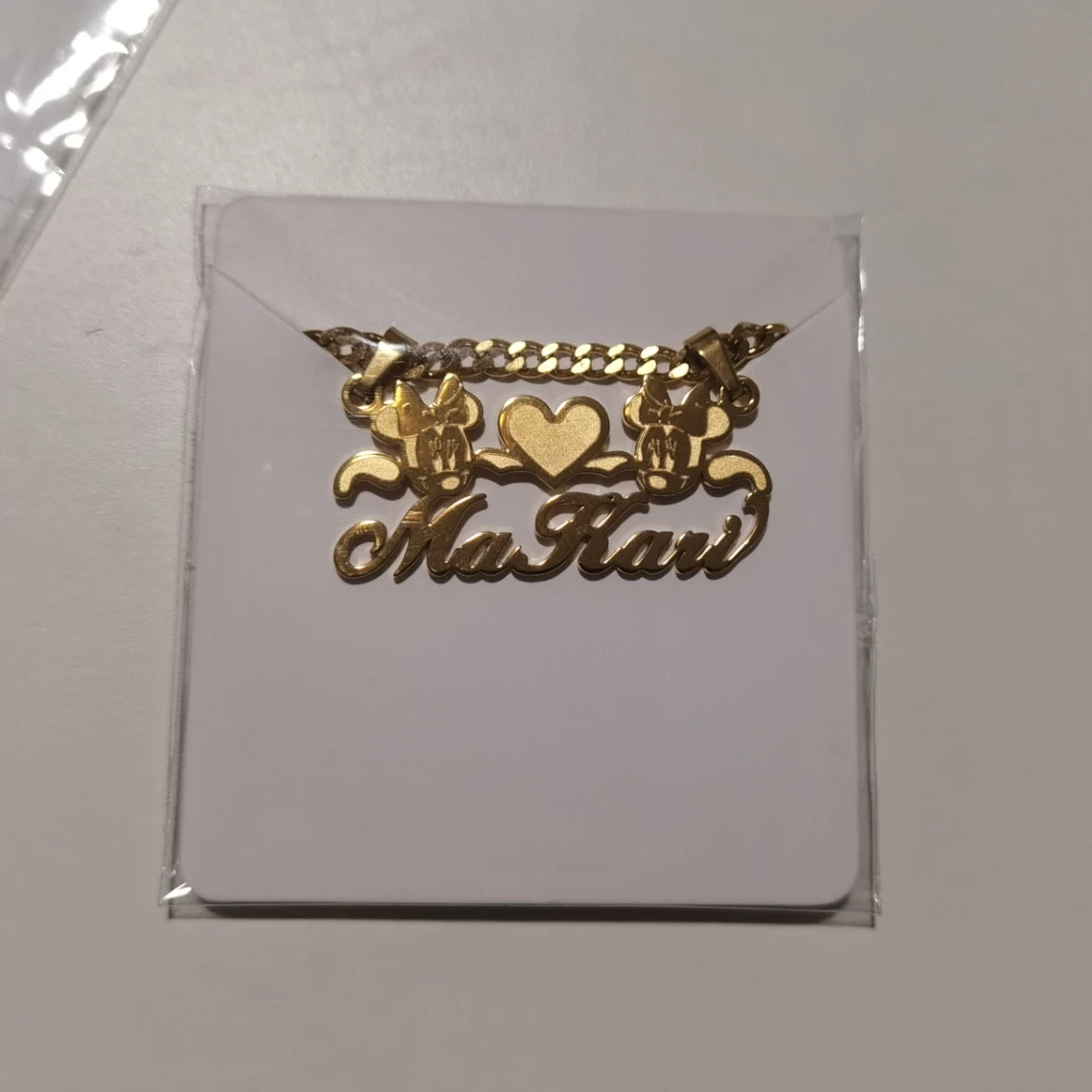 Custom TBird  Name Pendant Gold Nameplate Necklace