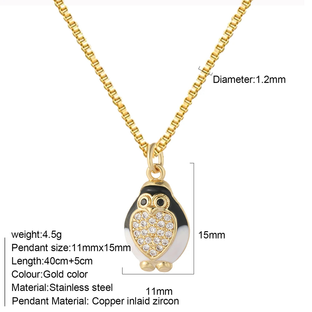 Bohemian Necklace For Women Enamel Fruit Gold Color Cherry Butterfly Pendant For Summer Beach High Quality Jewelry